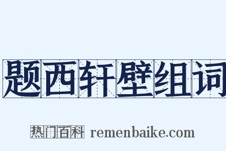 题西轩壁组词是什么意思的图片
